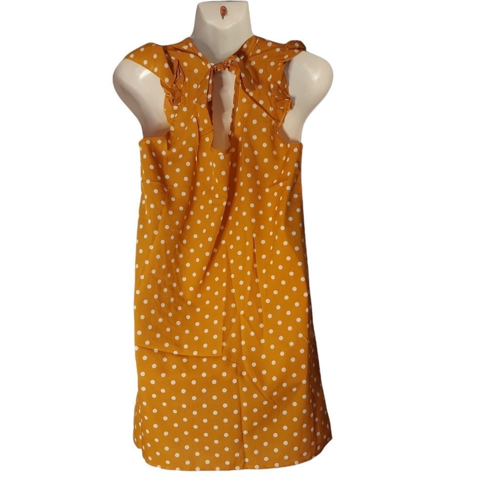 Ruffle Armhole Tie Back Polka Dot Dress - Picture 4 of 9